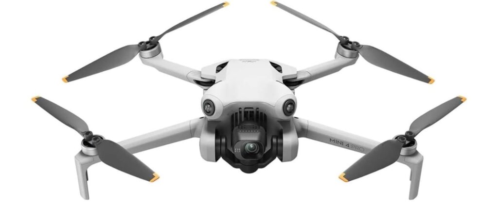 Best DJI Drone - DJI Mini 4 Pro hovering with obstacle sensors active