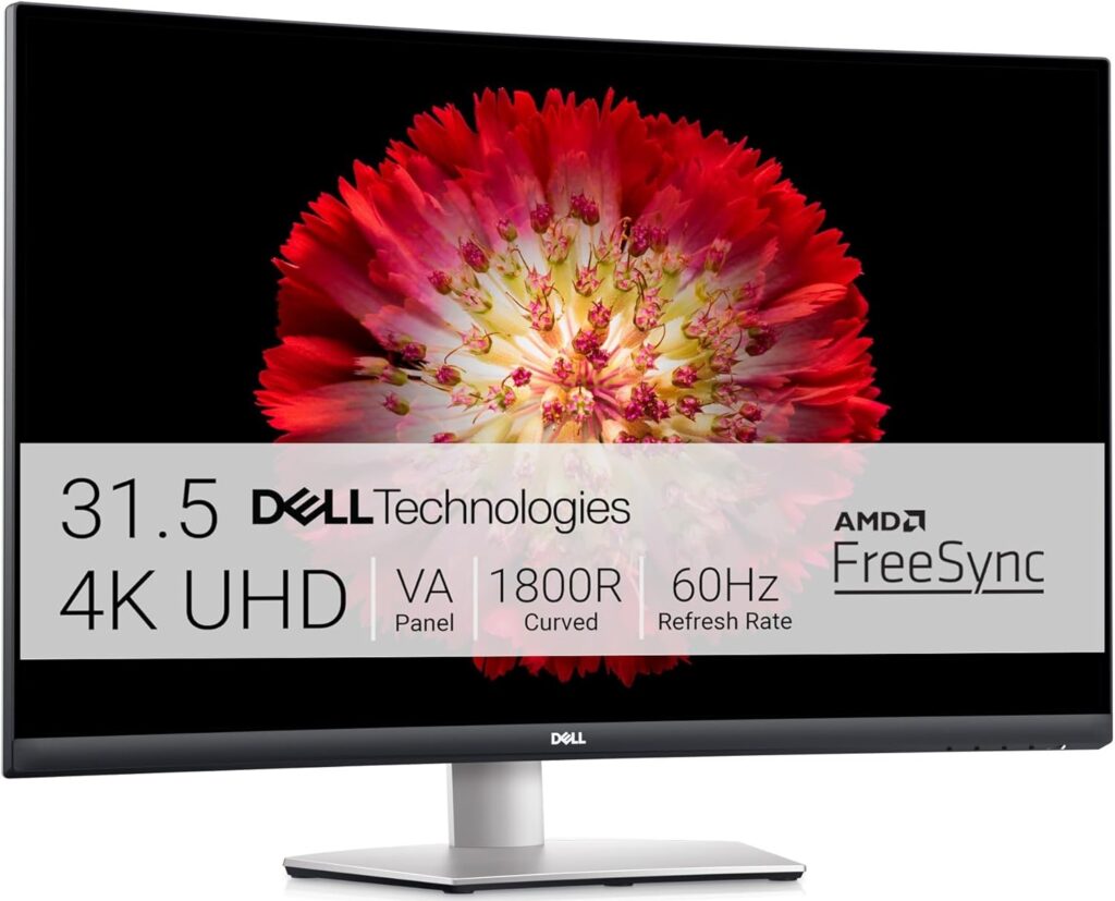 Dell S3221QS – Best Monitor with 32-Inch Curved 4K Display, HDR Support, and Immersive Visuals