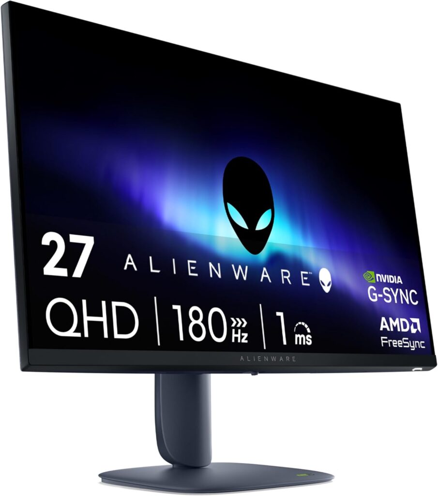 Alienware AW2725DM monitor Best Gaming Monitor shown on desk with fast display sleek gamer design today.