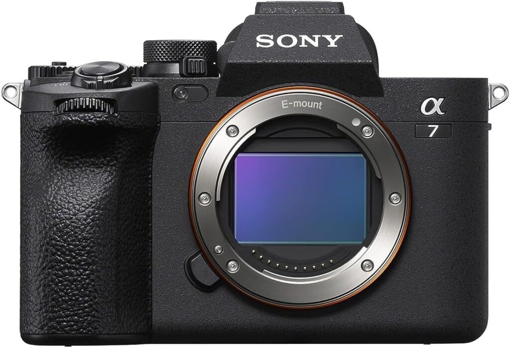 Sony Alpha 7 IV mirrorless camera Best Sony Camera shown with lens professional hybrid body for creators.