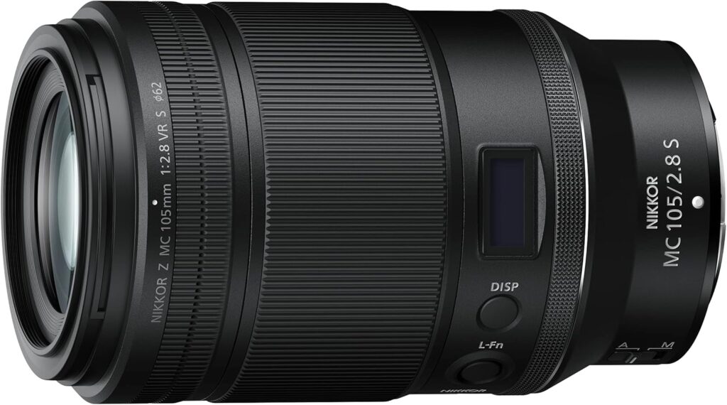Nikon NIKKOR Z MC 105mm f/2.8 VR S macro lens with sharp optics, stabilization, premium design, Best Nikon Lens.