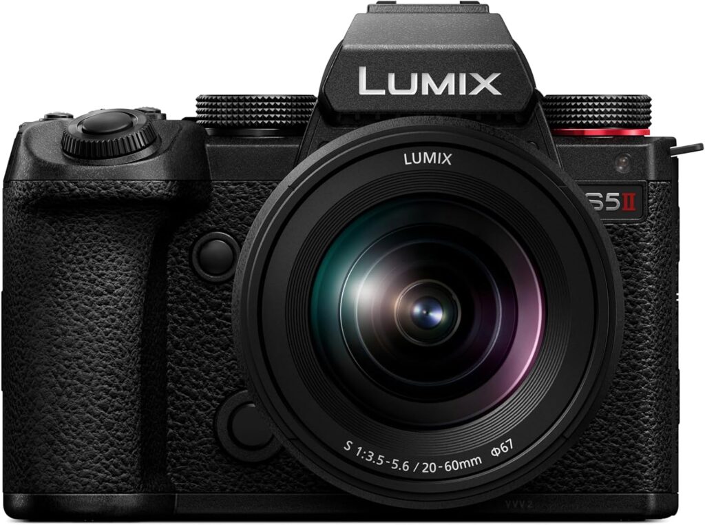 Best Panasonic Camera — Panasonic LUMIX S5II full-frame mirrorless camera, high-resolution sensor, advanced autofocus, 6K video recording, in-body image stabilization, versatile lenses, durable design, ideal for professional photography and videography.