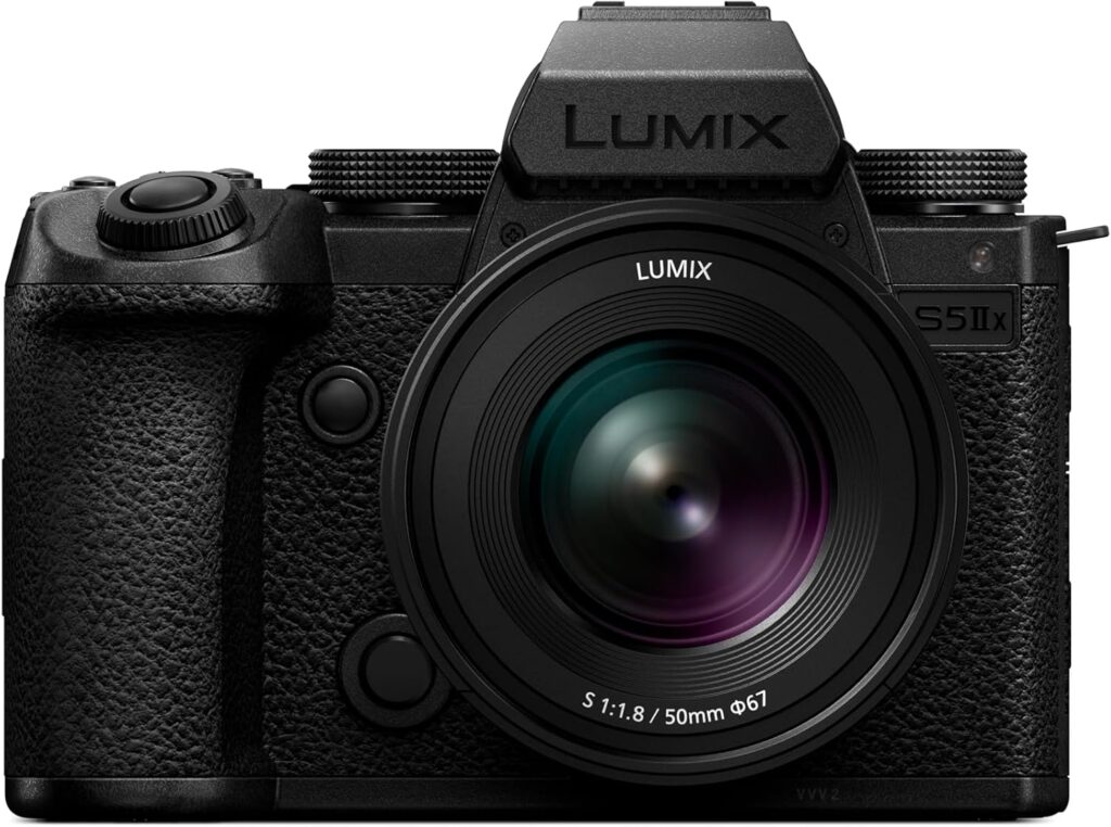 Best Panasonic Camera — Panasonic LUMIX S5IIX full-frame mirrorless camera, high-resolution sensor, advanced autofocus, 6K video recording, in-body image stabilization, compact design, ideal for professional photography and cinematic videography.